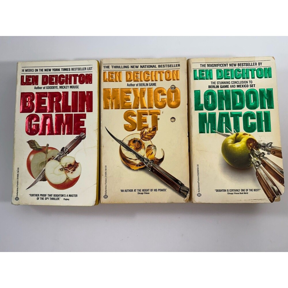 Len Deighton GAME SET MATCH TRILOGY Berlin Mexico London Paperback Set Used